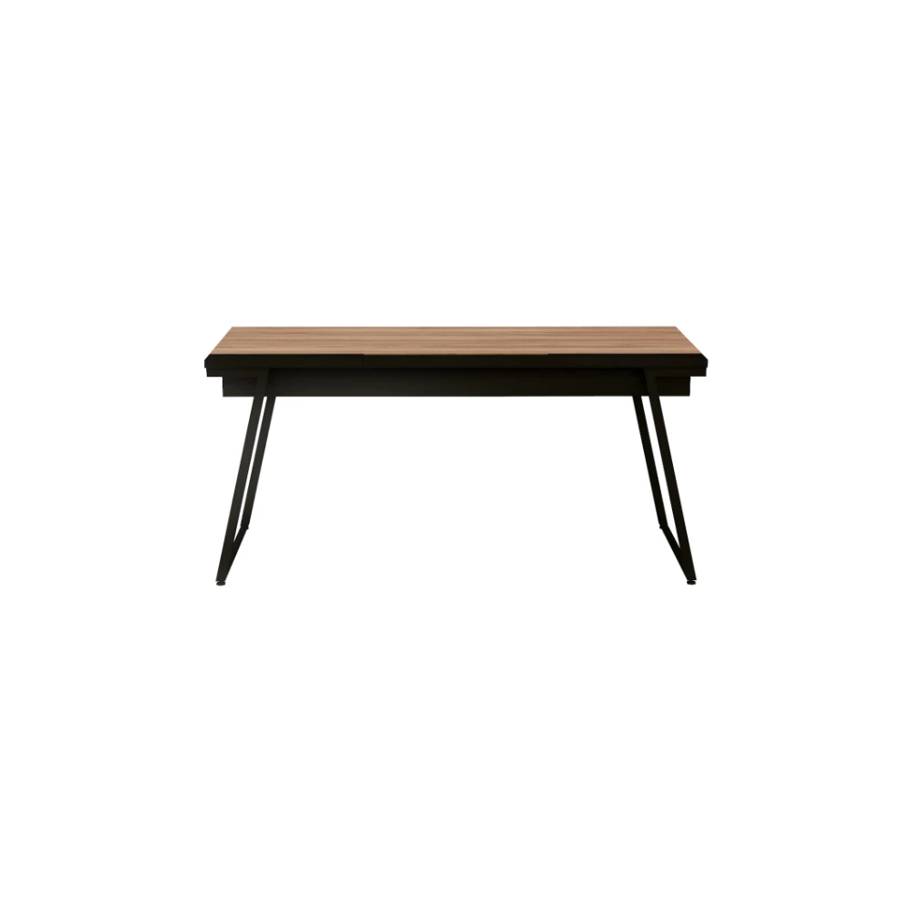 Mesa de escritório retangular industrial com extensão e bandeja Soho
